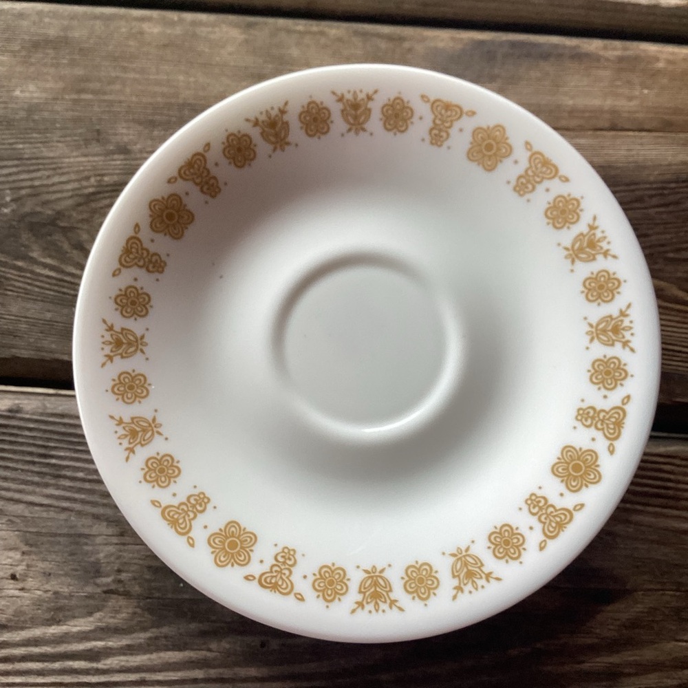 Corelle Butterfly Gold Vintage Saucers - set of 12